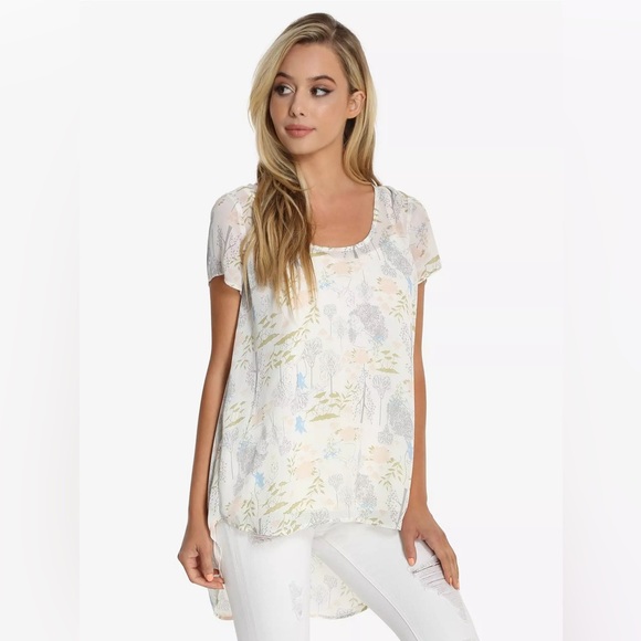 Disney - Alice In Wonderland Chiffon High/Low Blouse - Picture 1 of 11